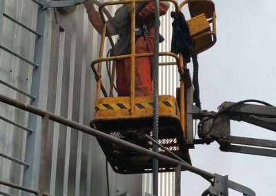 Mobiel stralen op locatie van een silo